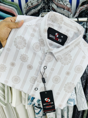 Luxury Popcorn Half Sleeve Print Shirt | STV004